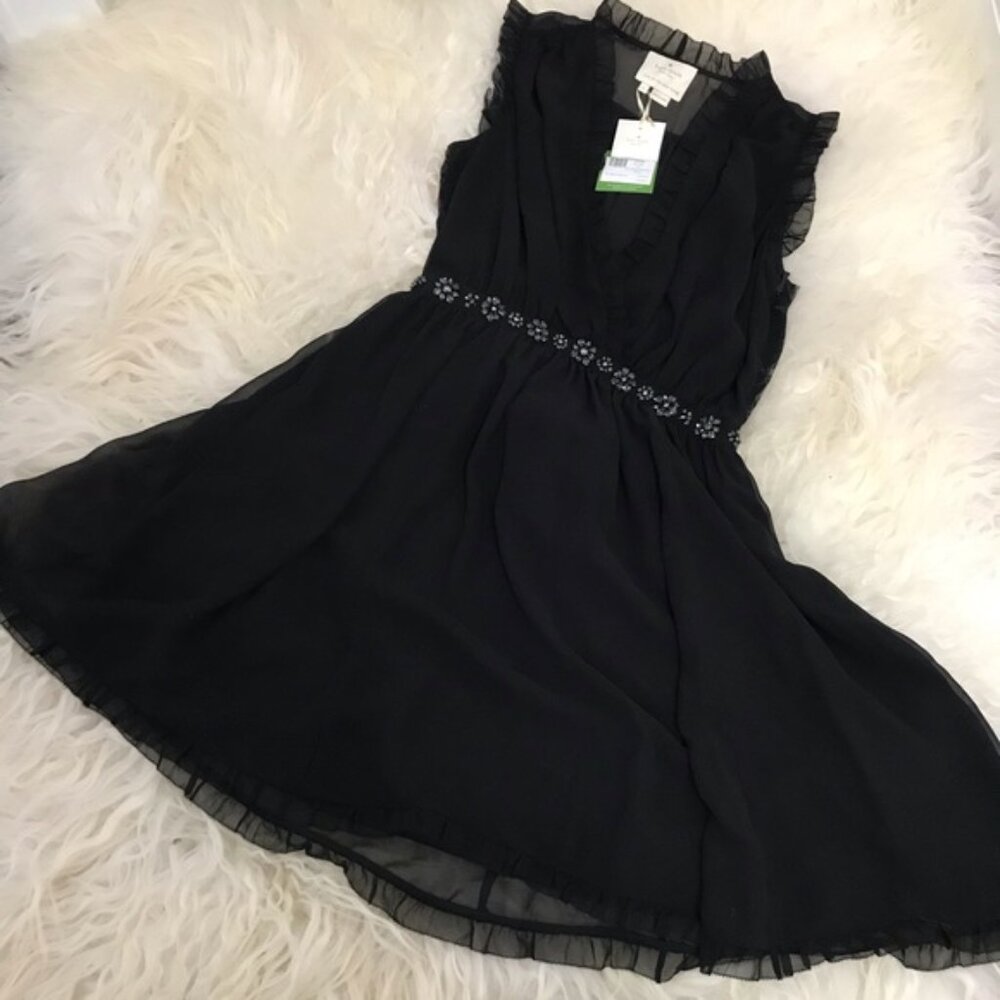 Kate Spade Chiffon Embellished Mini Dress - Picture 8 of 8
